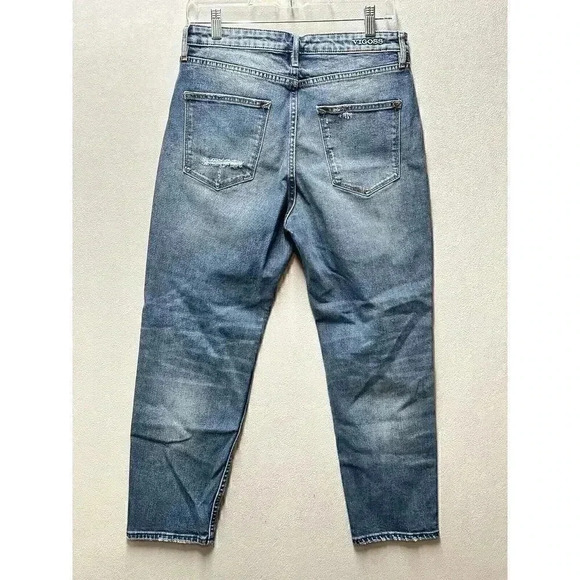 VIGOSS Jeans Women’s Sz 28x25 Friday Taper Boyfriend High Rise Distressed Denim - Picture 2 of 9